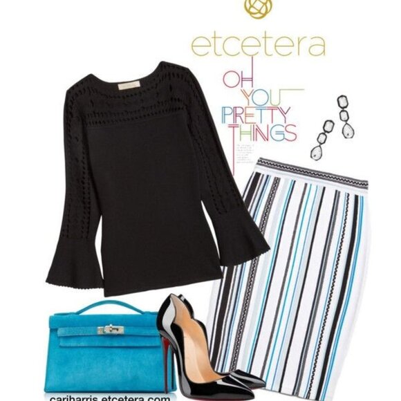 Etcetera Striped Knit Skirt, NWT - Perfect for Travel - Picture 3 of 4